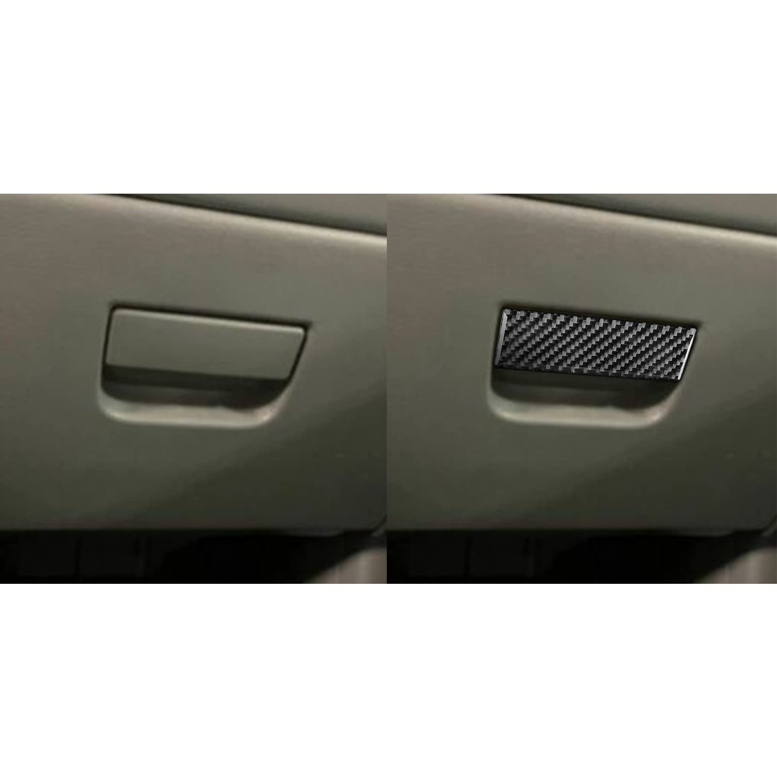 UOADA Car Co-Pilot Glove Box Handle Panel Storage Box Handle Panel Compatible with Ford F150 2004 2005 2006 2007 2008 Interior Soft Carbon Fiber Sticker Black Accessories.