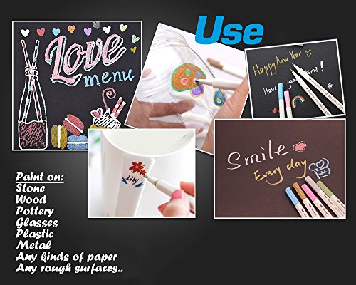 Metallic Marker Pens With Soft Brush Tip For Diy Projects, 12 Assorted Colors For Card Making, Scrapbooking, Calligraphy - Ideal For Greeting Cards, Photo Albums, Rock Painting, Mugs, Valentine's Day #TOP2