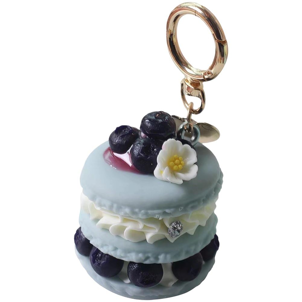 Hrippy Cute Resin 3d Macaron Cake Keychain Pendant, Sweet Food Charm Accessory for Womens Handbag Purse Daily Decor Layout