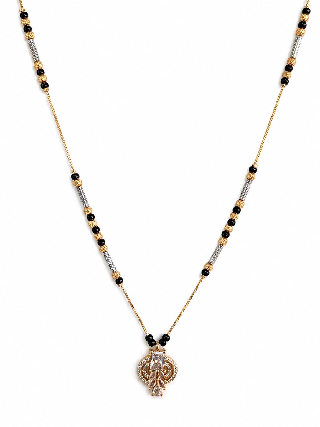 MENIFESTOO Luxury Inspired mangalsutara Floral Design | Curved, Shimmer, Detail Crafted in Premium 316l Stainless Steel | Modern, Elegance, Everyday-image-8
