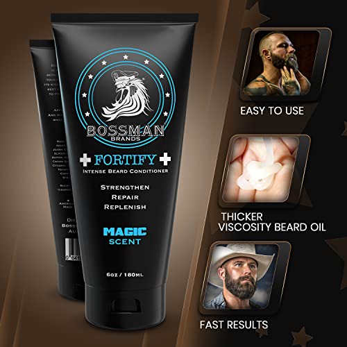 Bossman Fortify Intense Beard Conditioner - Shower Beard Wash, Moisturizer And Beard Softener For Men - Beard Growth Products - Made In Usa (Magic Scent) #TOP4