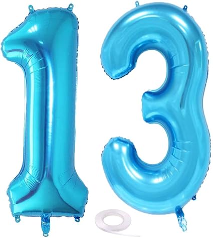 Snowzan Ballon Gonflable Geant A L Helium Numero 13 Pour Anniversaire De 13 Ans Bleu Decoration D Anniversaire Grands Chiffres 13 Ans Xxl 13 Ans Happy Birthday 32 Pouces Amazon Fr Cuisine Et Maison