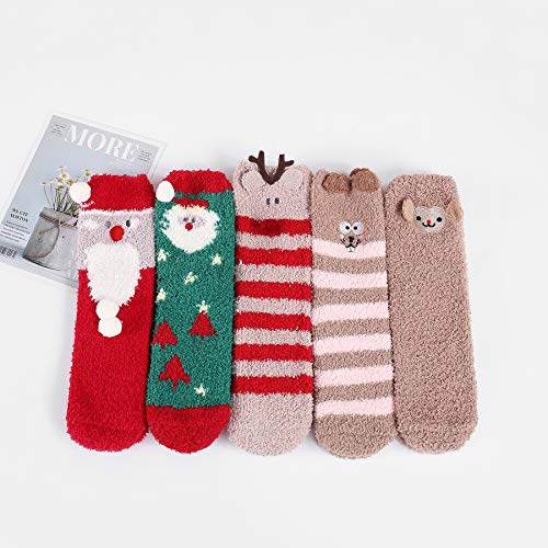 Image of Zando Women's Soft Fuzzy Socks - Thick, Warm, Fluffy, Comfy Home Sleeping Socks