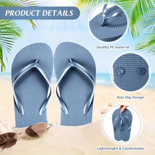 Image of Unittype Flip Flops Bulk for Wedding Guest Slippers Wedding Flip Flops with Cards Bags for Pool Beach Party