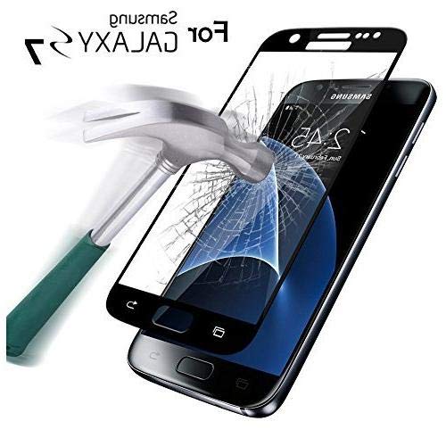 Image of Screen Protector for Samsung Galaxy S7 (Black) Tempered Glass Edge-to-Edge 6D Screen Guard With Installation Kit