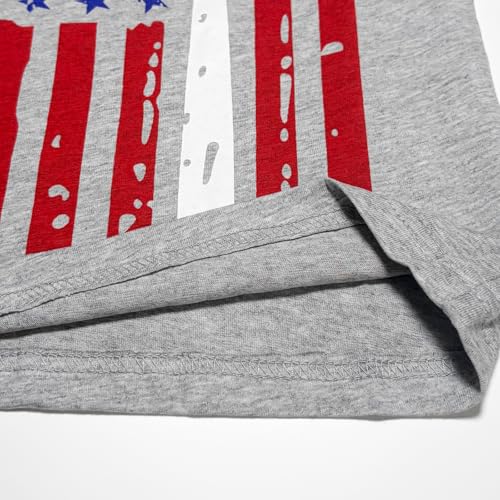 Image of 4th of July Tank for Boy Girl American Flag Shirts Kids Patriotic Outfit Independence Day Sleeveless Tops 2-7T