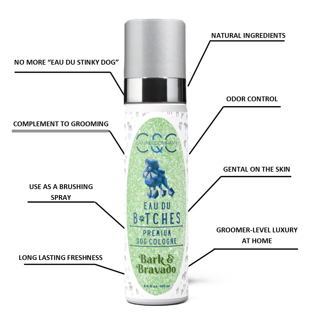 Eau Du Btches - Bark & Bravado Premium Dog Cologne, 3.4 fl oz - All-Natural & Alcohol-Free - Luxury Long Lasting Scent