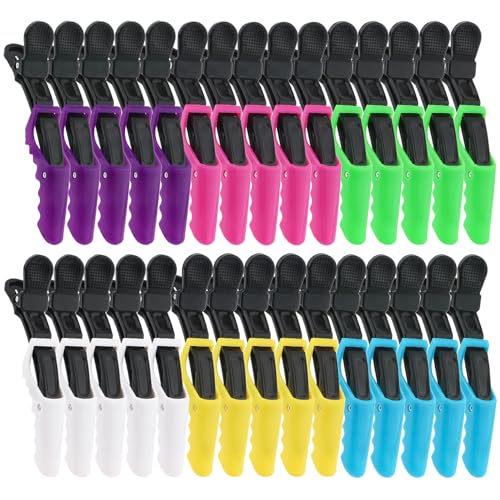 30 clips de plástico para peluquería, pinzas profesionales de pelo de cocodrilo para peluquería