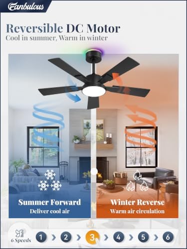 Fanbulous 42 Inch Smart Ceiling Fan with Light and Remote, Alexa Compatible — view 6