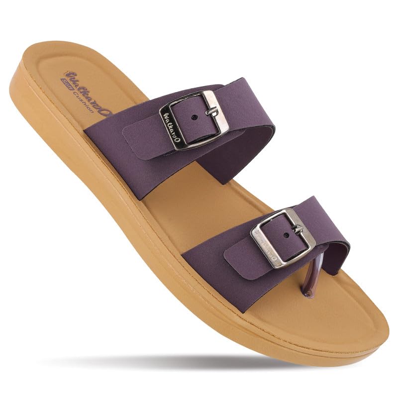 Image of WALKAROO Women's Fashion Sandals with Cushion Sole, Toe Seperator, Dual Straps with Buckles and Lightweight - WL7581