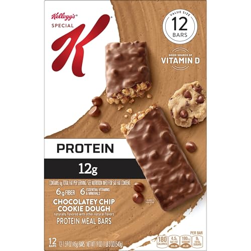 Special K Bar Protein Meal Bars, 12g Protein Snacks, Meal Replacement, Chocolatey Chip Cookie Dough, 19oz Box (12 Count) - Thumbnail 6