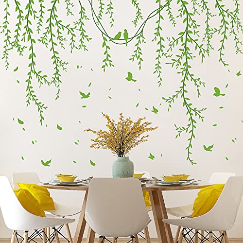 Vinilos decorativos hojas verdes removibles para pared miniatura 5