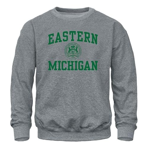 Barnesmith Eastern Michigan University Eagles Crewneck Sweatshirt, Heritage, Charcoal Grey, Small