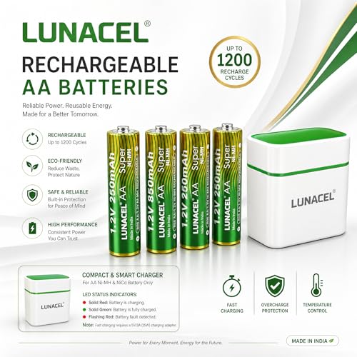 Image of AA AAA Rechargeable Batteries 1.2V Ni‑MH - AA 2500mAh & AAA 800mAh (8-Pack) with Wireless Fast Charger Kit | 120‑Min Rapid Charge | 1000+ Cycles, Long Life | OEM 1‑Year Warranty