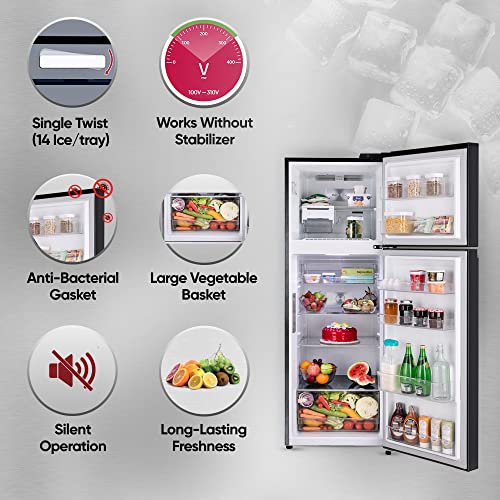 Image of LG 343 L 2 Frost-Free Smart Inverter Compressor Double Door Refrigerator Appliance (GL-D382SESY, Ebony Sheen, Multi Air Flow Cooling, 2023 Model)