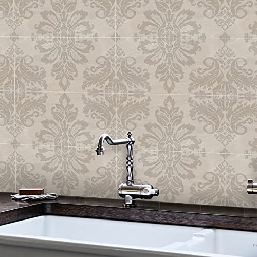 Fliesenaufkleber Bad 30x60cm Barock- Klebefliesen Küchenrückwand Folie Selbstklebende Fliesen Fliesenaufkleber Küche Badezimmer Fliesenfolie Vinyl Selbstklebend Wasserdicht