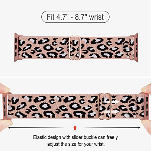 Image of 4 Pack Stretchy Solo Loop Compatible with Apple Watch Bands 38mm 40mm 41mm 42mm 44mm 45mm 46mm 49mm Women Men, Sport Nylon Elastic Straps Wristbands for iWatch Series 11 10 9 8 7 6 5 4 11 Ultra /SE 3 2