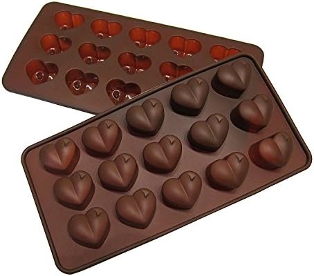 Silicone Heart Mold Shaped BY Craviy, Set of 2- Silicone Chocolate Molds, Candy, Jello, Heart Shaped Ice Cube, Soap