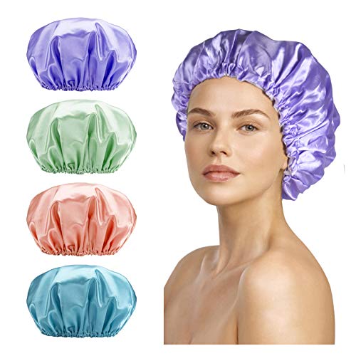 SMILCO Shower Cap, 4 Pack Shower Caps for Women, in Pakistan