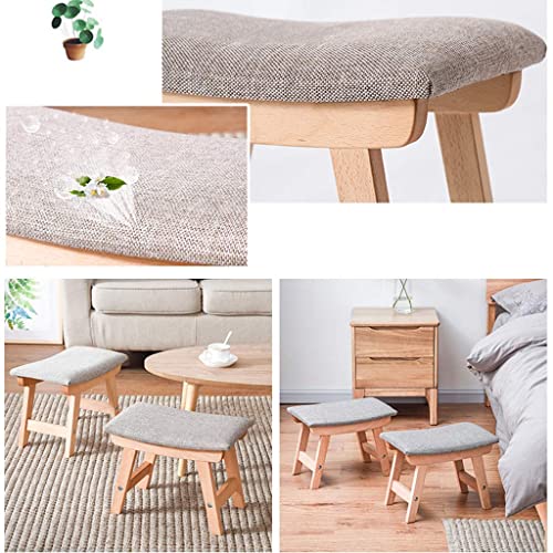 Taburete de tocador CHEWYNP de madera maciza con reposapies de sofa salon 5