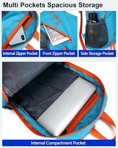 Hiflyer Mochila pequeña para senderismo para mujeres y hombres, mochilla plegable de 20L para viaje, camping y senderismo, ligera, color negro miniatura 7