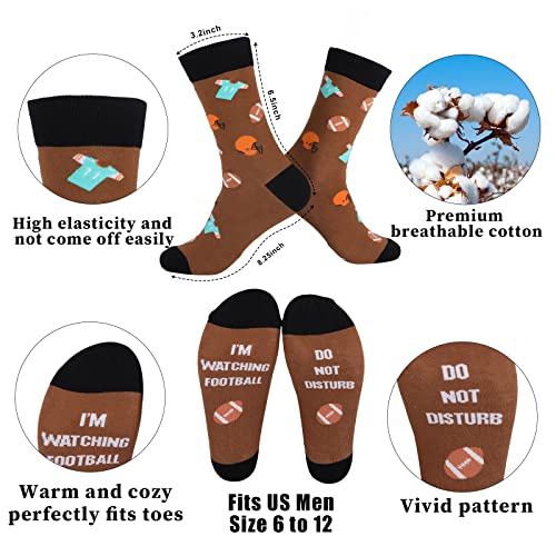 Football Gifts Pillow Cover Case 18X18 Inch And Funny Socks Combo, Bowl Party Decorations Supplies, Football Lover Super Valentine Gifts For Teen Boys Men Him #TOP3