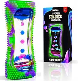 BUNMO Liquid Motion Bubbler Glow-in-The-Dark Sensory Toy for Kids & Adults – Gentle Fidget Toy for Mindfulness – Stimulating Visual Sensory Experience – Colorful Bubble Fidget Timer for Desk & Travel