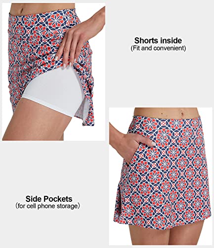 Cityoung Women's Golf Pleated Flat Skort with Pockets Active Running Tennis Athletic Skirt mhg m