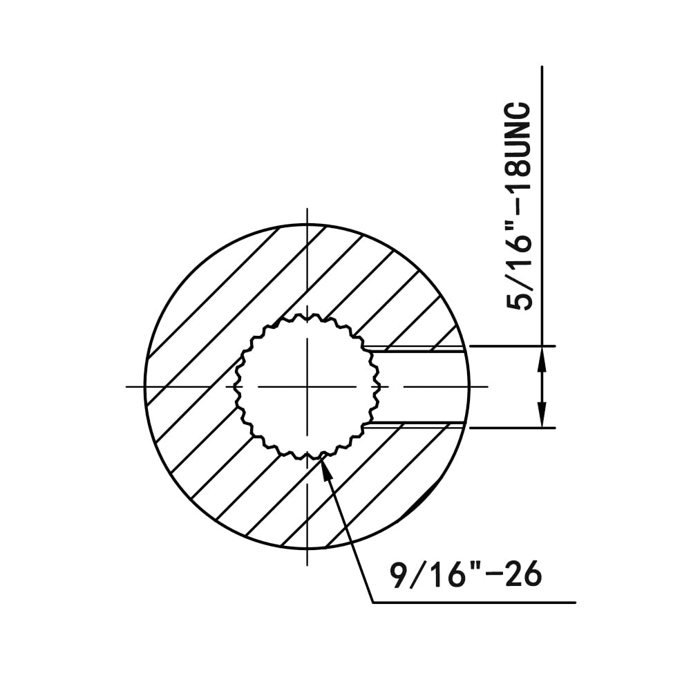 3/4" DD x 9/16"-26 Spline Universal Steering U Joint 83mm Length Black Steel