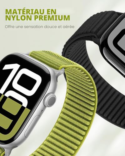 SimpleThings Bracelet sport en nylon, compatible avec Apple Watch (46, 45, 44, 42, 41, 40 et 38 mm), pour les séries iWatch 11, 10, 9, 8, 7, 6, 5, 4, 3, 2 et 1 SE, pour femmes et hommes – vue 2