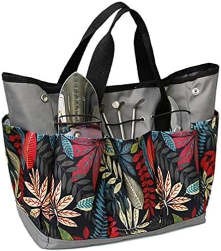 Garden Tool Bag Maple Leaf Gardening Bag with 8 Pockets Canvas Garden Tote Bag Women Men Garden Plant Tool Storage Bag (Tools NOT Included) - Thumbnail 4