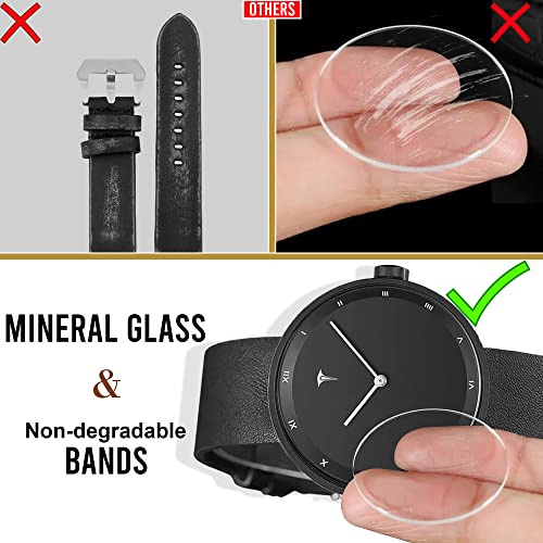 Teconni Quartz Men's Watch-Traditional Pointer Dial Display- Shock And Water Resistance Watch - Analog Wrist Watch For Men Ideal Combination Of Fashion And Function-Perfect Vintage Men's Dress Watch (Black) #TOP4