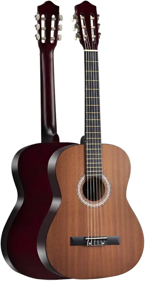 Violão Clássico 38 Polegadas, Corpo C-Type em Tília com Acabamento em ABS, Cordas de Nylon e Cavalete Resistente, Ideal para Iniciantes e Estudantes de Música (Marrom Café)