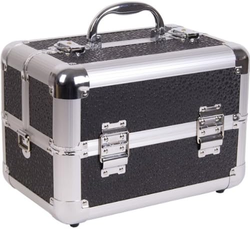 Casemetic 2 Tiers Black Polka Dot Pattern Makeup Train Case Model No. C0002PK