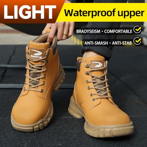 Image of Steel Toe Boots for Women Men Waterproof Lightweight Safety Shoes
