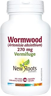 New Roots Herbal - Wormwood - 100 Capsules - 270mg per Capsule Vermifuge - Artemisia Absinthium - Appetite Booster for Adults - Wormwood Parasite Cleanse - Wormwood Herb - Wormwood Capsule - Digestive Health