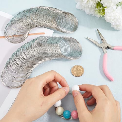 SOFPLATE 400 Loops Memory Wire Bracelets jewellery Memory Wire Cuff Bangle Steel Beading Wires Findings for jewellery Making Wire Supplies DIY Crafts Bracelet Rings Collar Necklace Wrap Art Creations - Image 3