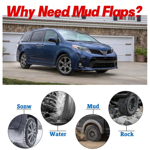 Image of BDFHYK Mud Flaps Splash Guards 4PCS Front & Rear Side Mud Guards Compatible with Toyota Sienna 3th gen 2018-2020