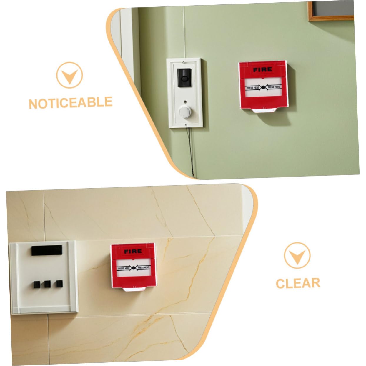 Estación de Alarma contra Fuego Botón de Alarma, Reinicio Manual Fácil, Instalación en Pared, Compatible Sistema, 2 Piezas, Rojo para Casa Oficina