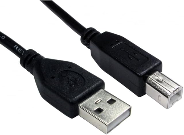 3m USB 2.0 Cable (For Printer, Scanners, Peripherals, etc.) A (Male) to B (Male) - UKUSB3MBLK, Black