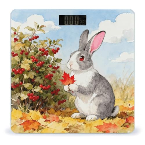 Báscula digital de baño Fall Animal con pantalla LCD grande miniatura 1