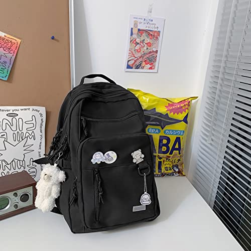 GAXOS Bear Pin Aesthetic Backpack
