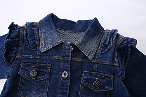 Mud Kingdom Toddler Little Girls Denim Jacket with Tulle Turn-down Collar Fashion Spring Autumn3