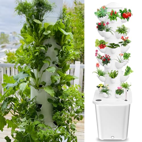 mufsceku Hydroponics Growing System with 10L Tank,6 Layers 30-Plants Indoor Vertical Tower System...
