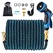 Jsdoin Gartenschlauch Flexibel 15m, Ausziehbare Garten Schlauch Dehnbarer mit 10 Funktions Gartenbrause, 1/2" 3/4" Adapter für Wasserschlauch Flexibler Garden Hose