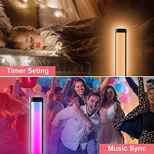 ELOUYCKE Smart LED Corner Floor Lamps 65.3"/165CM Tall Color Changing Mood Lighting Tall Lamp with APP & Remote Control for Bedroom Living Room, Color Changing Mood Floor Standing Lamp