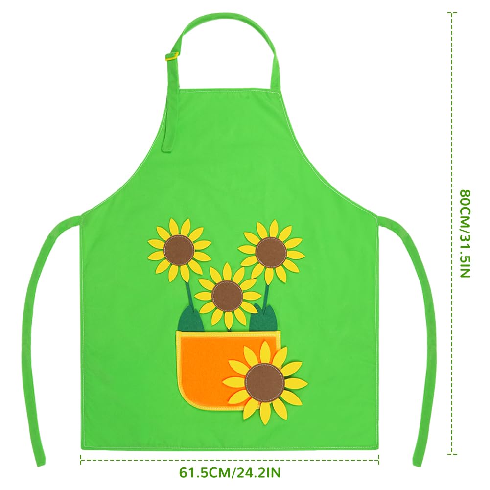 Alaoo DIY Felt Apron, Flowers Artist Painters Bib With Pockets, Gardening Tool Apron for Gardening Tools DIY, Woodwork - Image 2