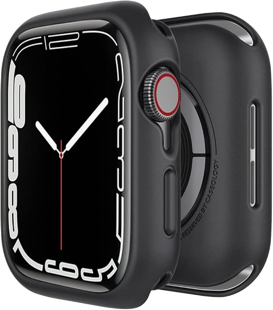 caseology Nero Case Compatible with Apple Watch 45mm Series 7 / 44mm SE2 (2022) Series 6 (2020) SE (2020) 5 (2019) 4 (2018) - Black