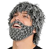 Punk Style Strickmütze Mit Bart,Punk Gestrickte Winter Kopfbedeckung,Wärmender Gesichtsschutz Für Winter - Für Frauen Männer Fotografen Veranstaltungsplaner Content Creator Feste Kostümparties Maskera