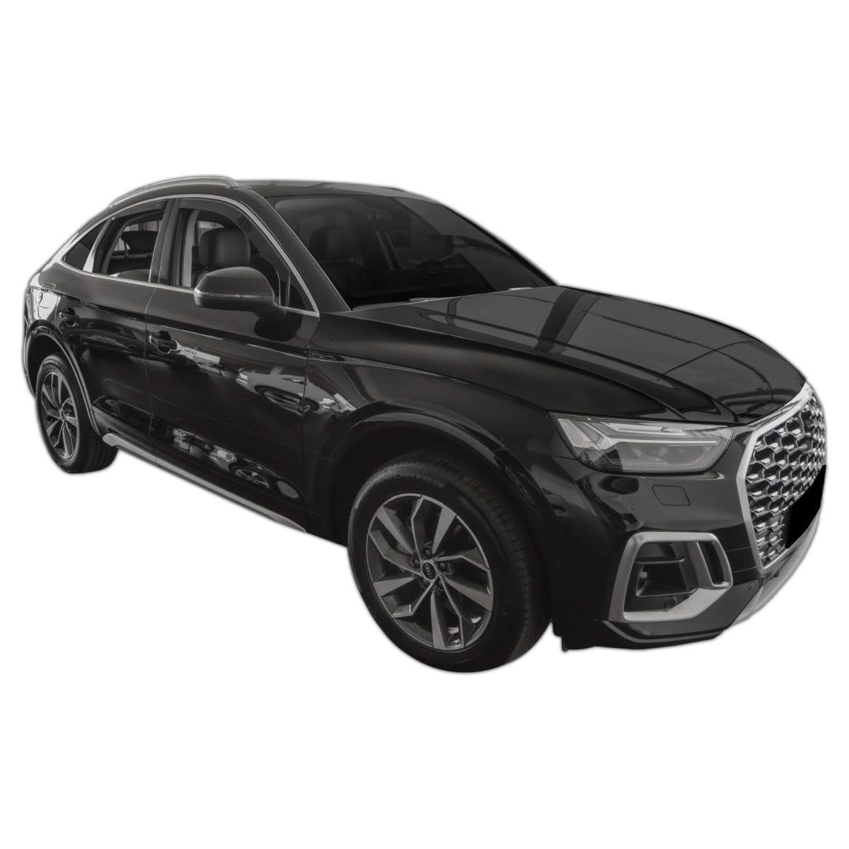 J&J AUTOMOTIVE Windabweiser passend für Audi Q5 2 FY Sportback 2020-2024 4tlg, Heko Regenabweiser Vorne Hinten Getönt Dunkel Passform